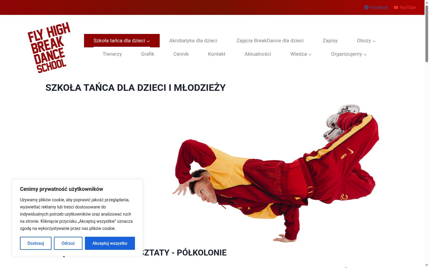Captura de pantalla del banner de consentimiento mostrado antes de cualquier interacción