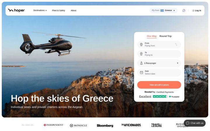 Screenshot of flyhoper.com