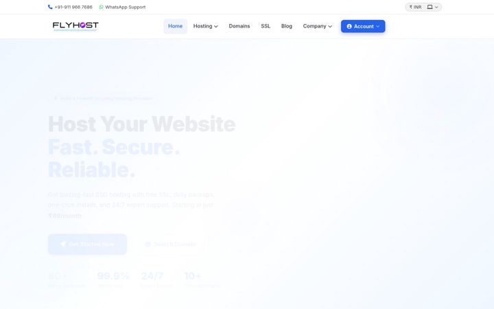 Screenshot of flyhost.in