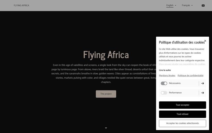 Screenshot of flyingafrica.be