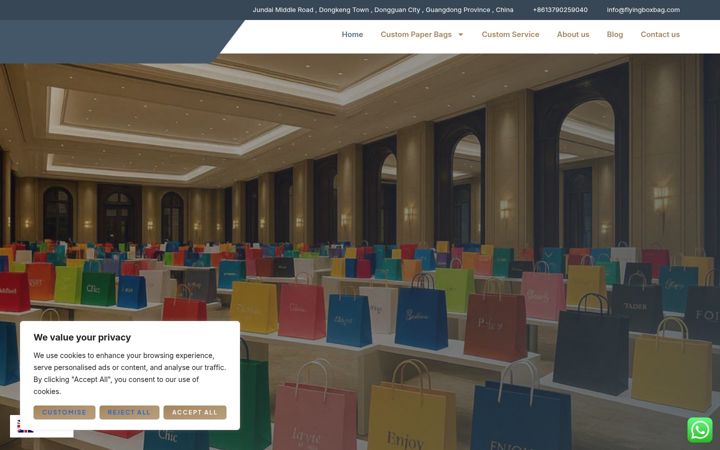 Screenshot of flyingbagbox.com