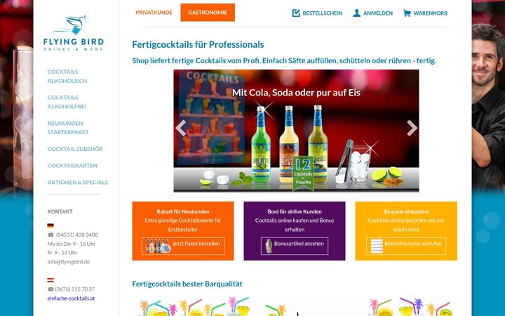 Screenshot of flyingbird.de