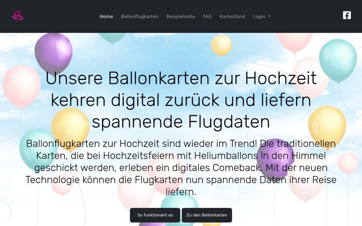 Screenshot of flyingcards.de