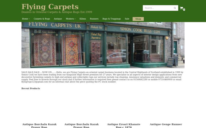 Captura de pantalla de flyingcarpets.co.uk