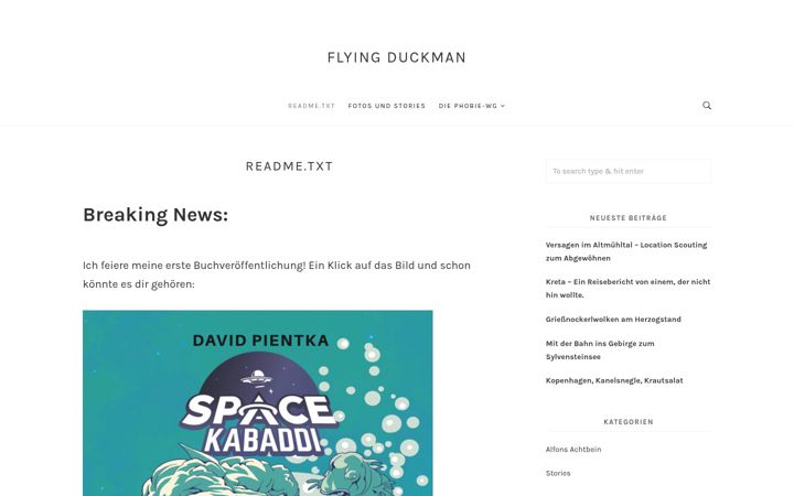 Screenshot of flyingduckman.de