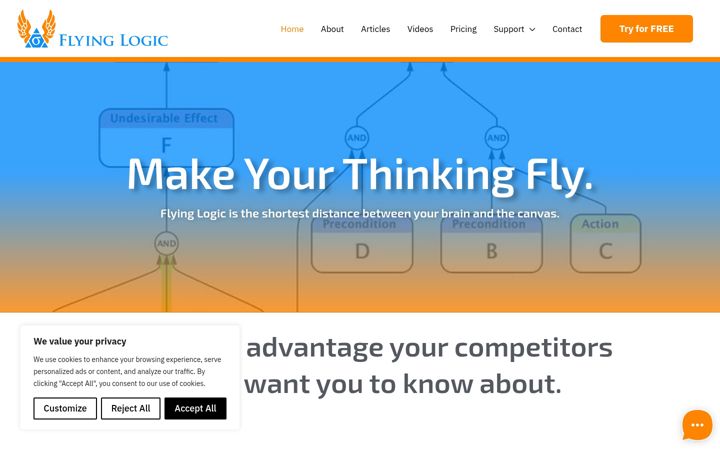 Screenshot of flyinglogic.com