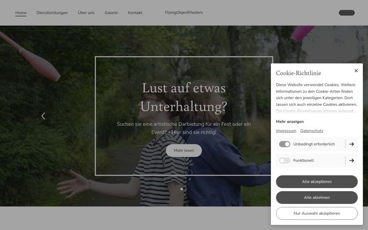 Screenshot of flyingobjectmasters.de
