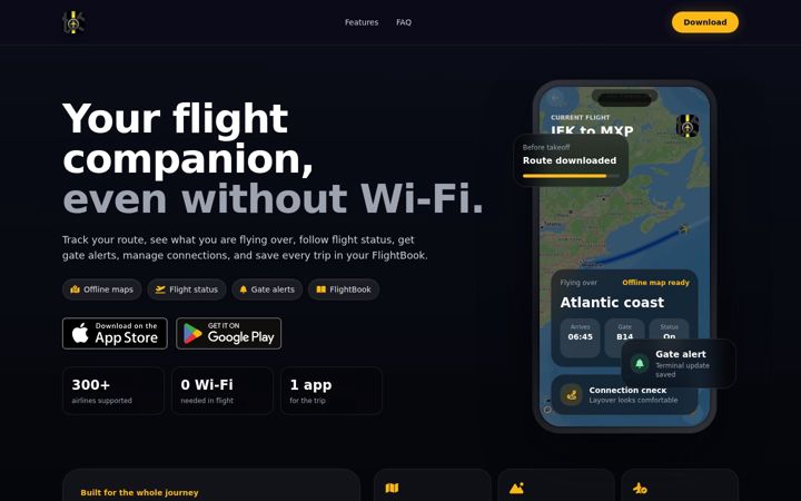 Screenshot of flyingover.app