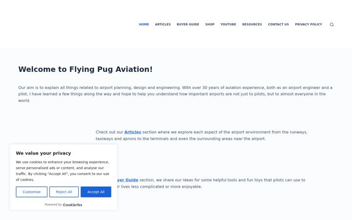 Screenshot of flyingpugaviation.com