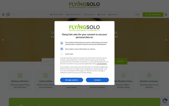 Screenshot of flyingsolo.com.au