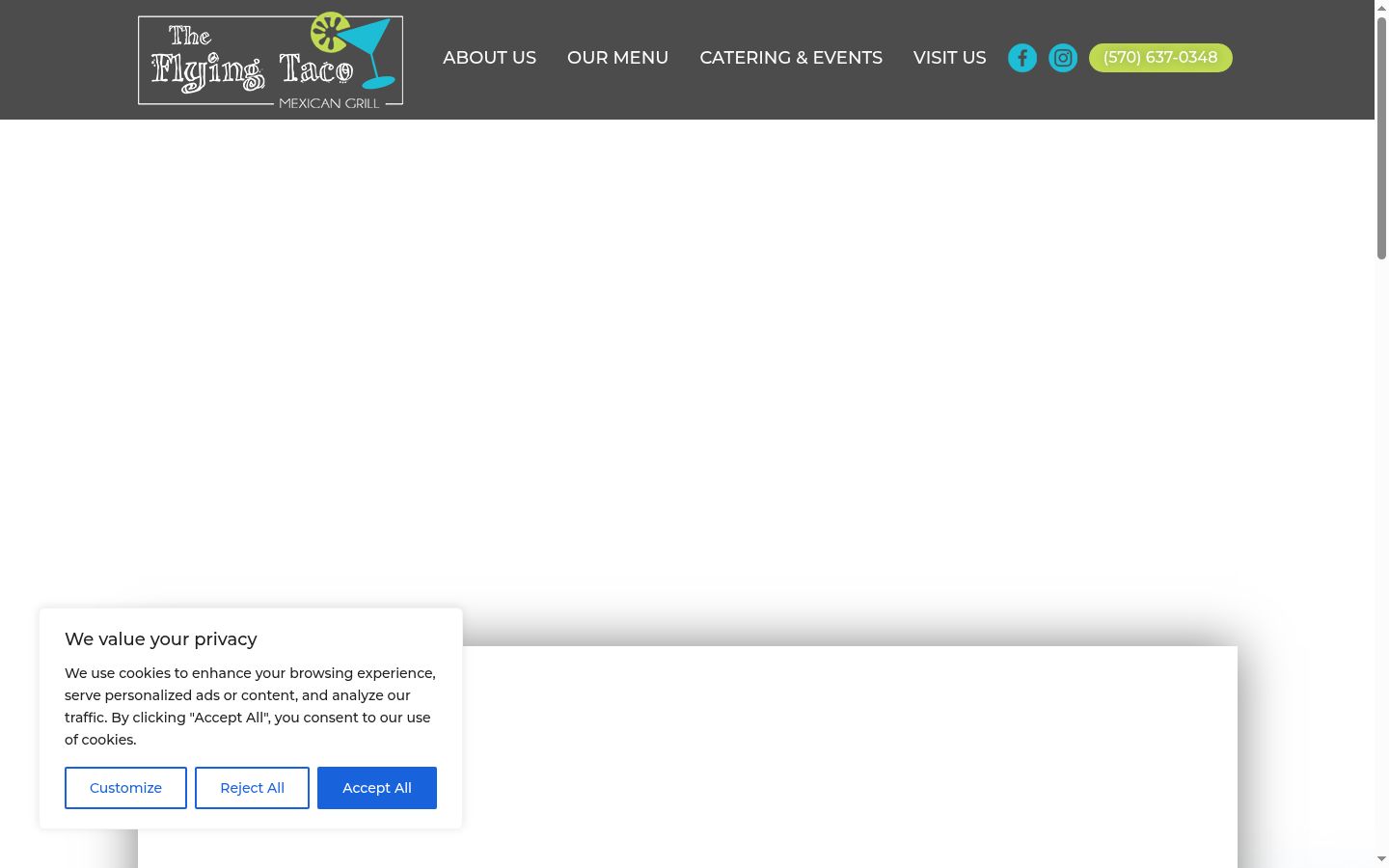 Screenshot of the consent banner shown before any interaction