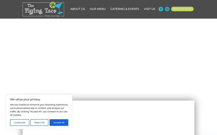 Screenshot of flyingtacomexicangrill.com