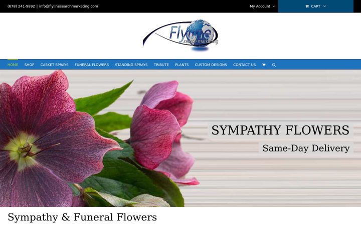 Screenshot of flylinesympathyflowersdemosite.com