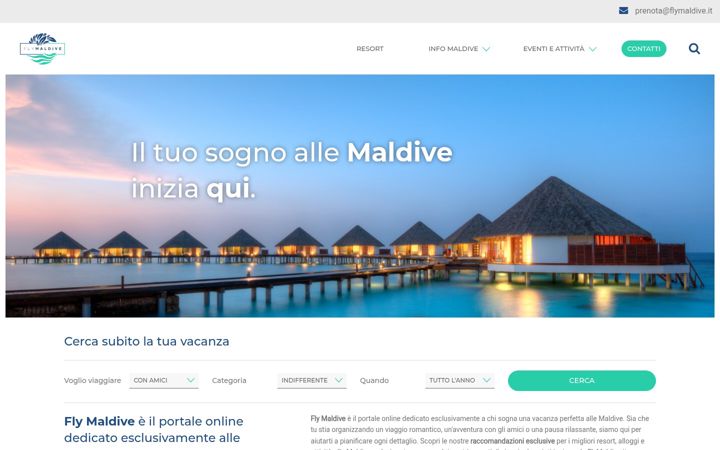Kuvakaappaus sivustosta flymaldive.it