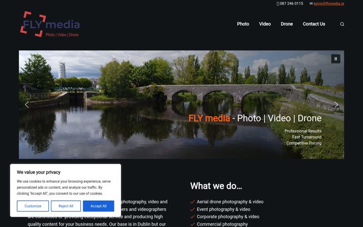 Captura de pantalla de flymedia.ie