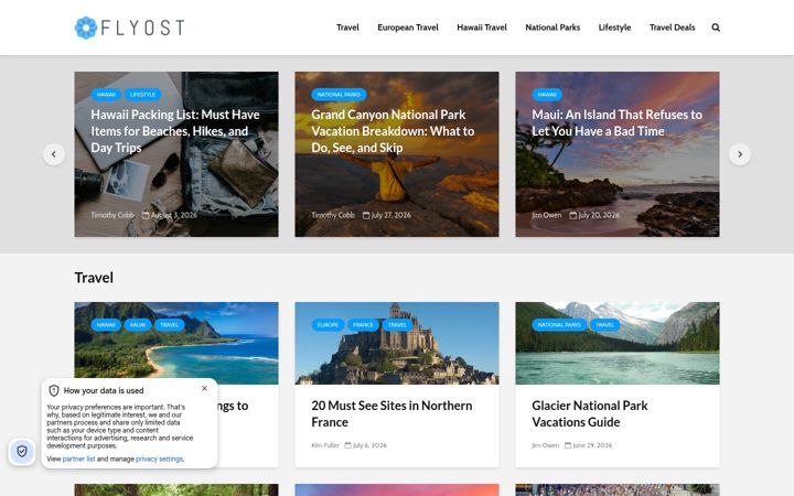 Screenshot of flyost.com
