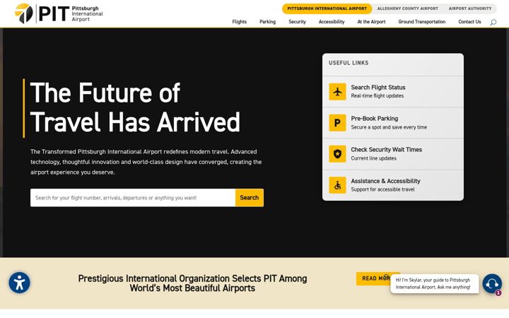 Screenshot of flypittsburgh.com