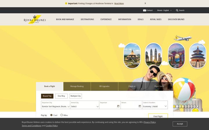 Screenshot of flyroyalbrunei.com