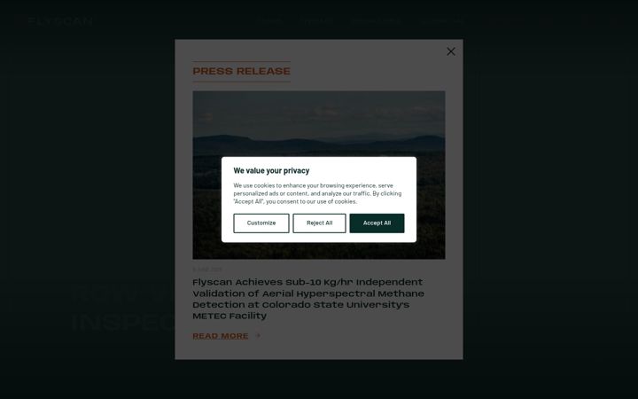 Screenshot of flyscan.com