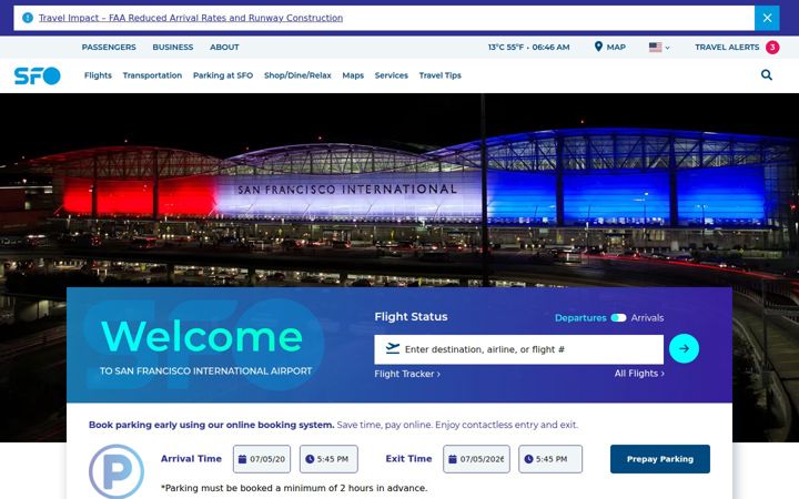 Skjámynd af flysfo.com