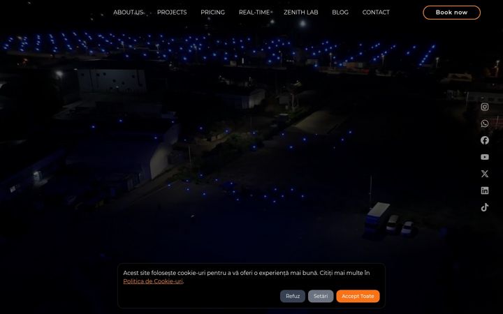 Screenshot of flystackdroneshows.com