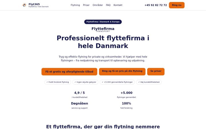 Screenshot of flyt365.dk