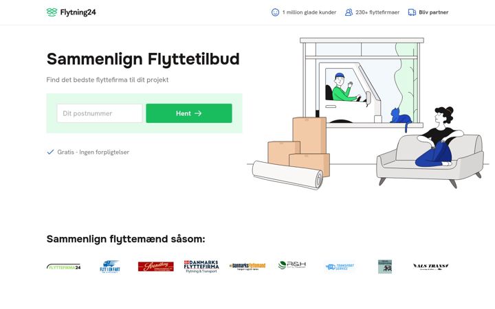 Screenshot of flytning24.dk