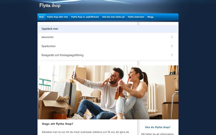 Screenshot of flyttaihop.com