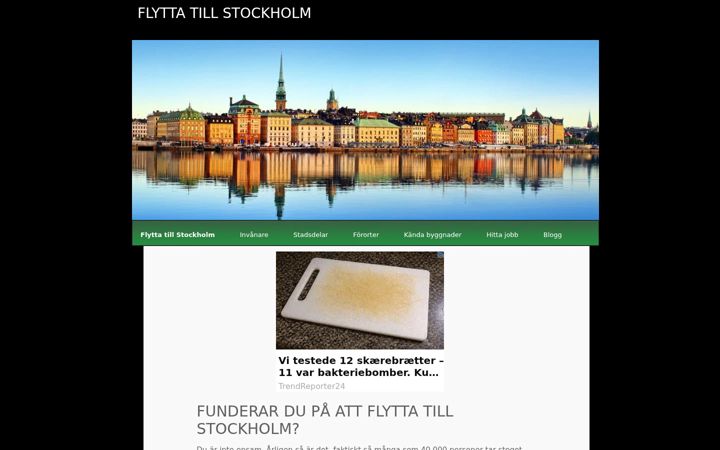 Screenshot of flyttatillstockholm.nu