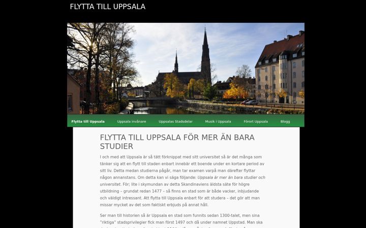 Screenshot of flyttatilluppsala.se