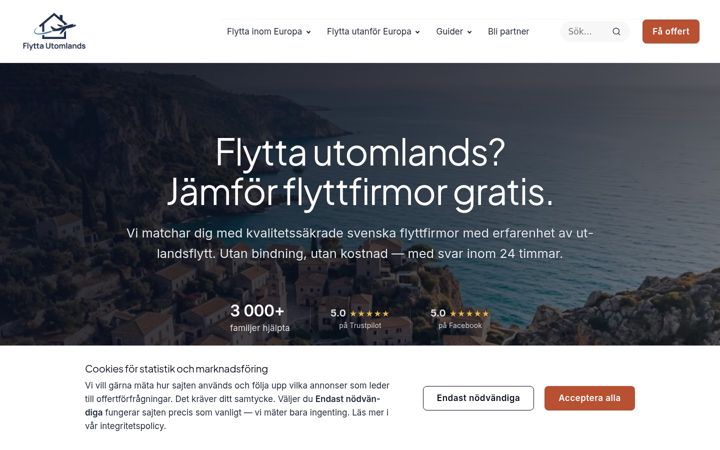 Screenshot of flyttautomlands.nu