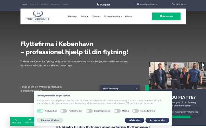 Screenshot of flyttefirma-kobenhavn.dk