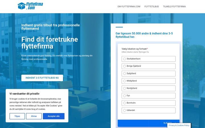Screenshot of flyttefirma.com