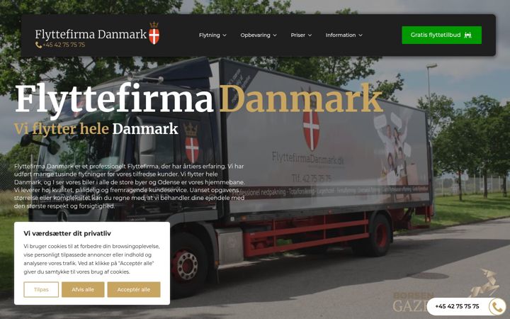 Screenshot of flyttefirmadanmark.dk