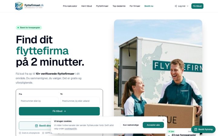Screenshot of flyttefirmaet.dk