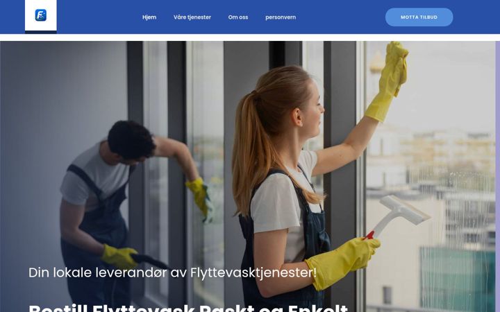 Screenshot of flyttevaskhjelpen.no