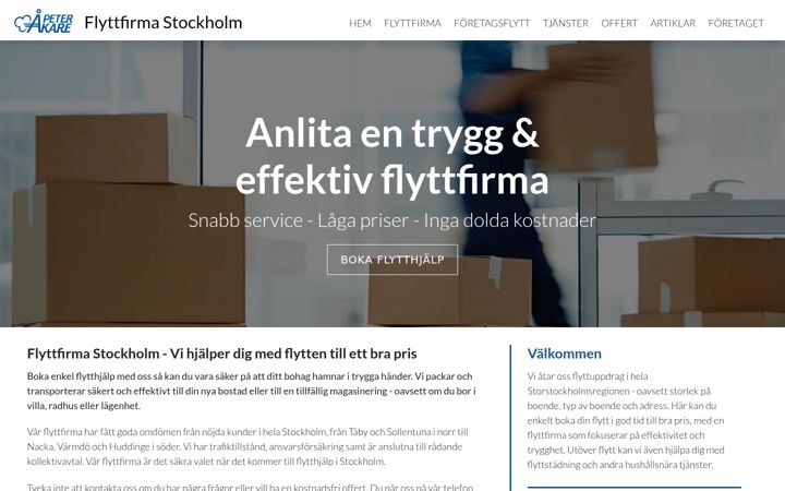 Screenshot of flyttfirmanstockholm.se
