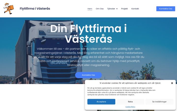 Screenshot of flyttfirmanvasteras.se
