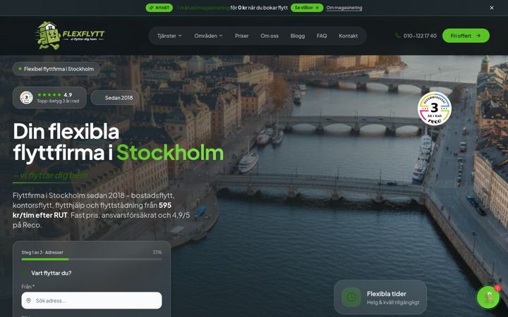 Screenshot of flyttflex.se