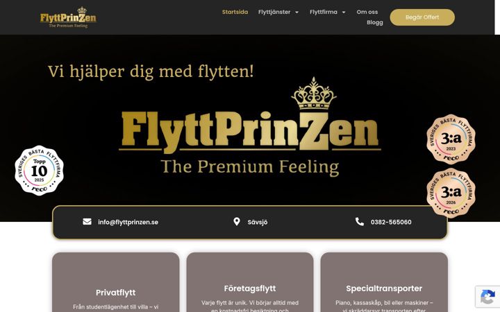 Screenshot of flyttprinzen.se
