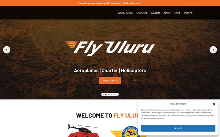 Screenshot of flyuluru.com.au