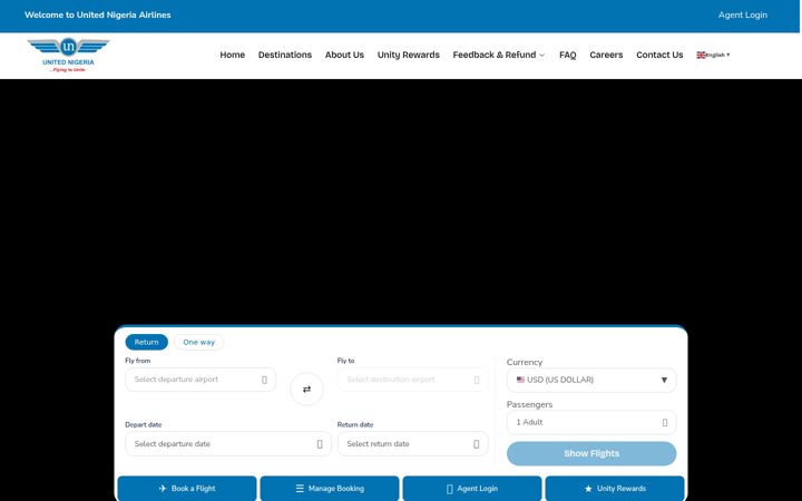 Screenshot von flyunitednigeria.com