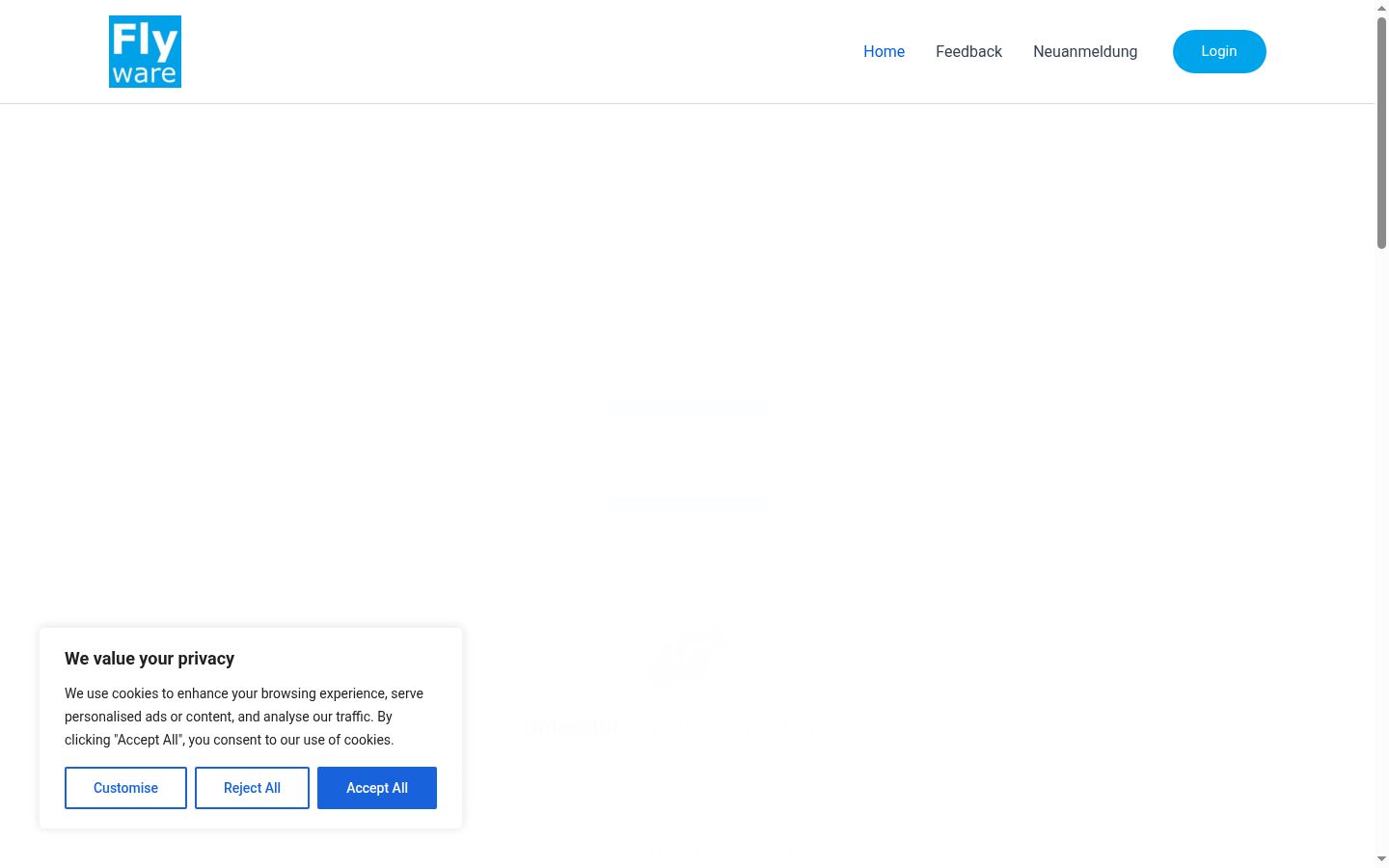 Screenshot del banner di consenso mostrato prima di qualsiasi interazione