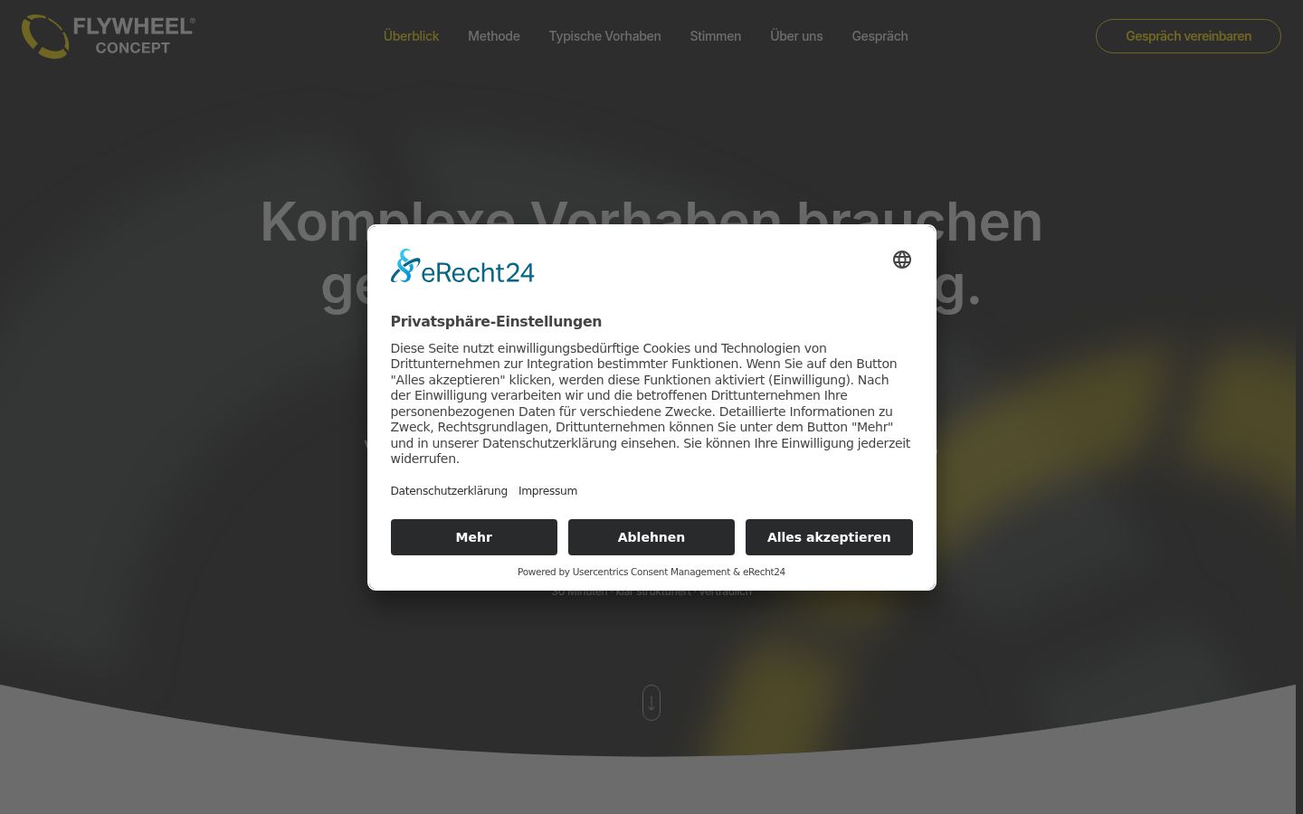 Screenshot del banner di consenso mostrato prima di qualsiasi interazione