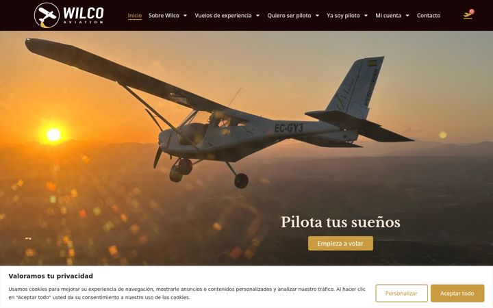 Screenshot ta' flywilco.es