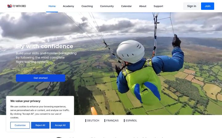 Screenshot of flywithgreg.com