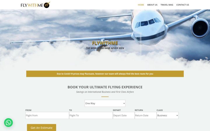 Screenshot of flywithme.biz