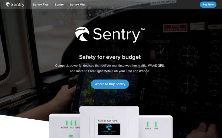 Screenshot of flywithsentry.com