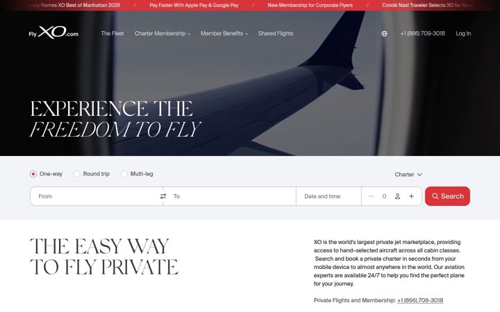 Screenshot of flyxo.com