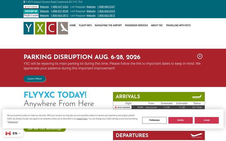 Screenshot of flyyxc.com